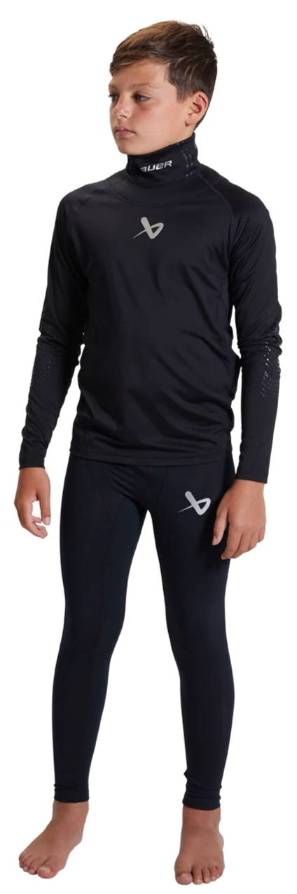Bauer Neck Protector Long Sleeve Top Youth 3 Bauer Neck Protector Long Sleeve Top Youth